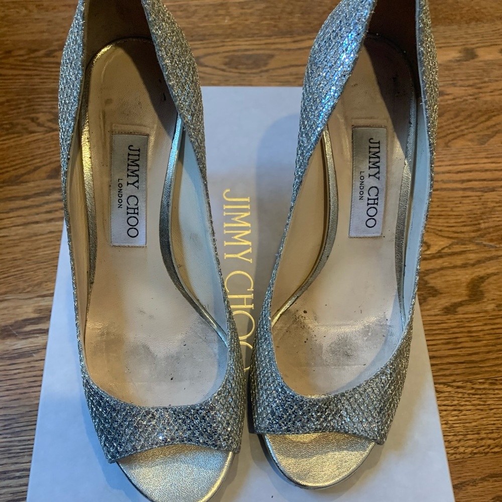 Jimmy Choo Evelyn Heels - Champagne size 38.5